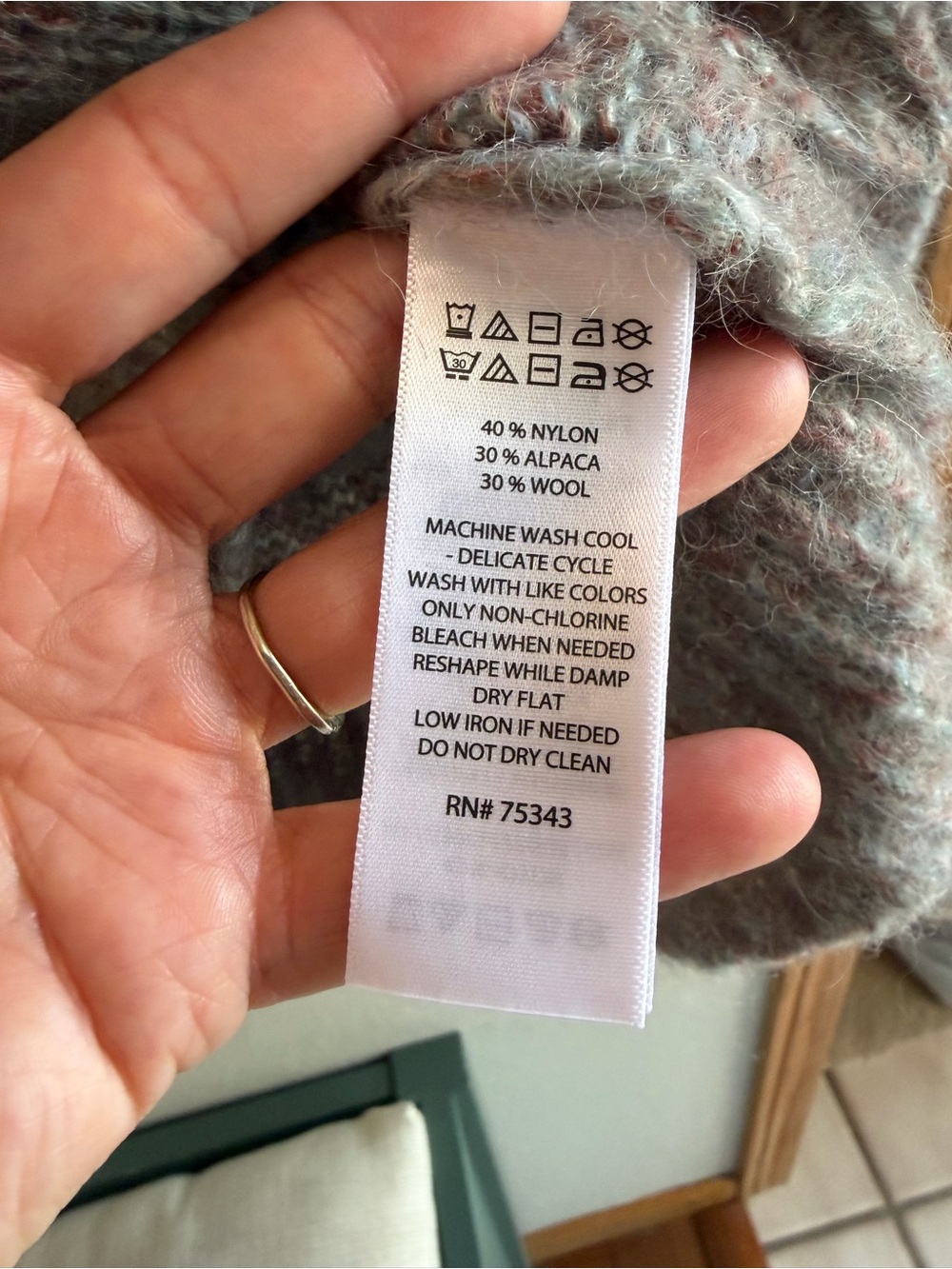 RACHEL ZOE Alpaca Wool Marled Knit Crew Neck Sweater - Picture 6 of 6